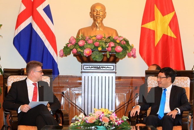 Deputy PM receives visiting Foreign Minister of Iceland, President of Belgian Senate - ảnh 1